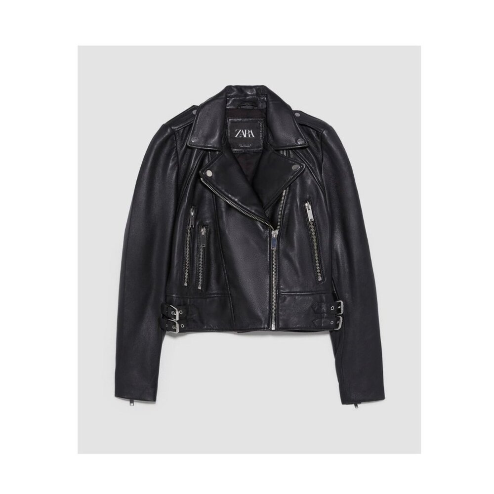 Zara Leather Biker Jacket [Size: Large]